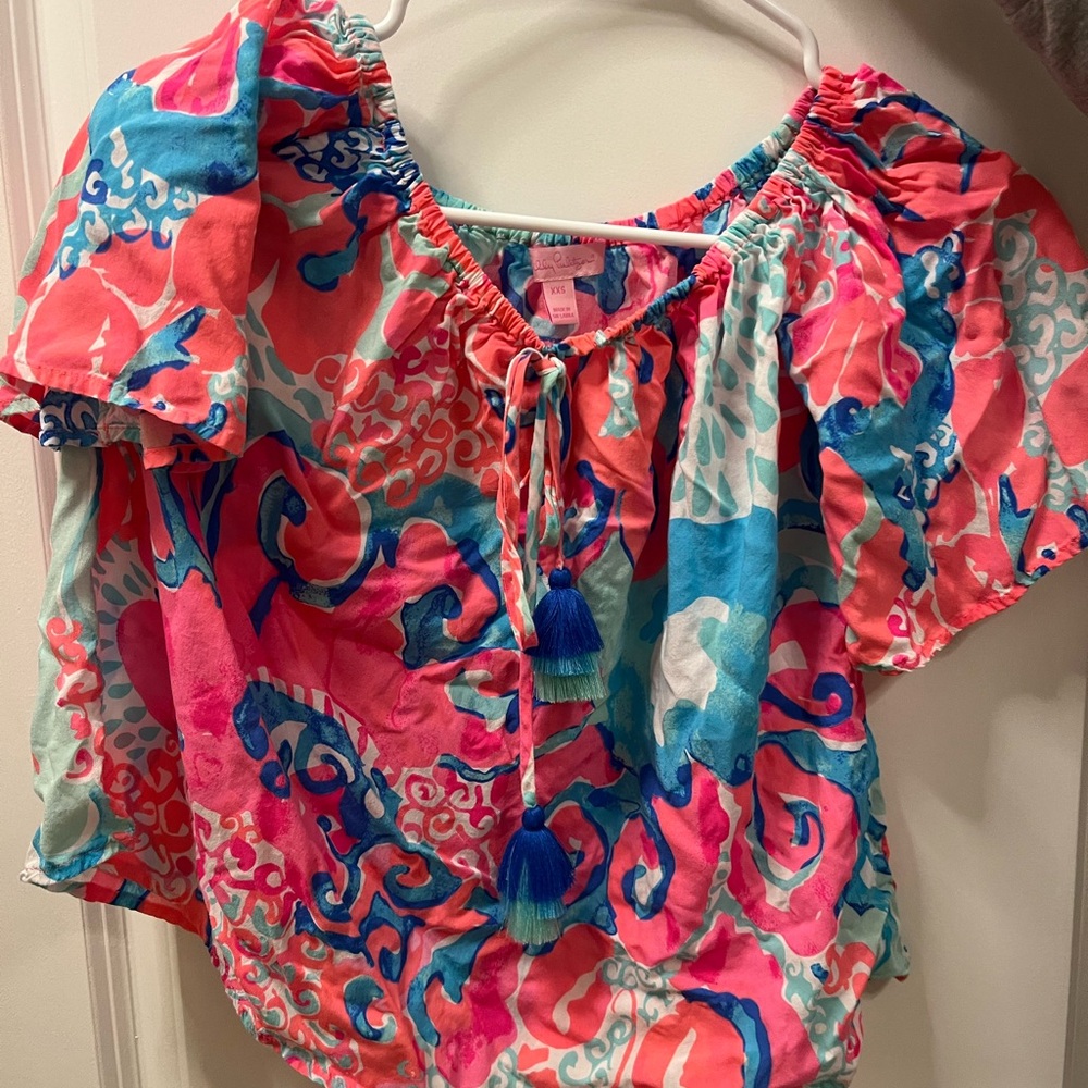 Lilly Pulitzer Pink and Blue Blouse